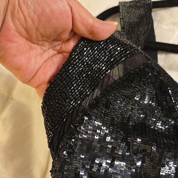 Alice + Olivia Sparkling Black Backless Dress - Picture 10 of 16